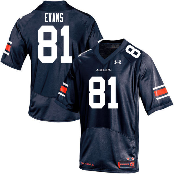 Men's Auburn Tigers #81 J.J. Evans Navy 2020 College Stitched Football Jersey